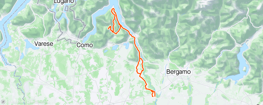 Map of the activity, Ghisallo-Colma di Sormano con Toni