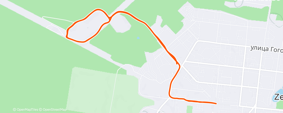 Map of the activity, Вечерний забег