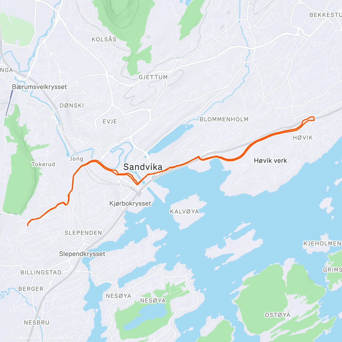 Map of the activity, Rolig tur til jobb med RATT BIKE 👌