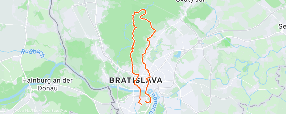 Map of the activity, CestaNaKamzik Patbojar MalySlavin UdolieVydrice Vypalenisko CK Raca Slanec