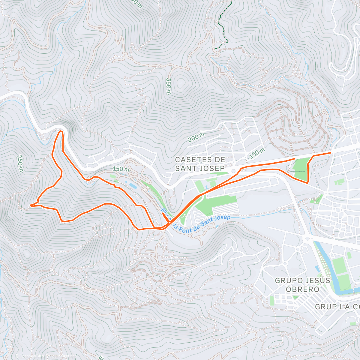 Map of the activity, Senderismo de montaña hacia Alfondeguilla