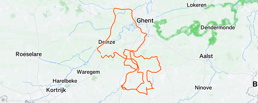 Mapa de la actividad (“kga rijden tot ‘t donker”)