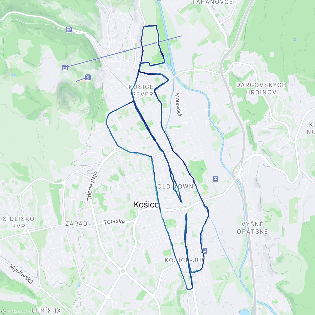 Map of the activity, MMM Košice maratón