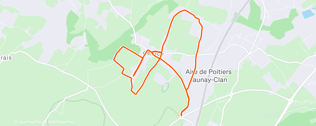 Map of the activity, Course à pied dans l'après-midi