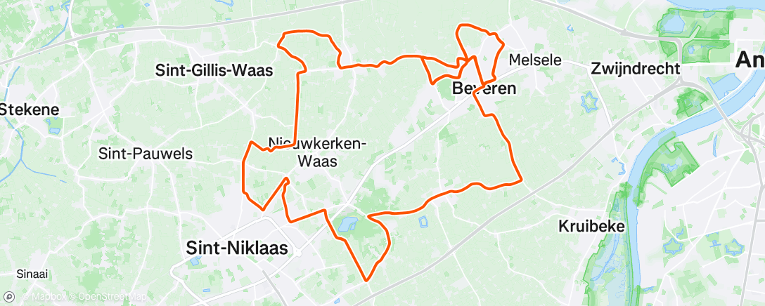 Map of the activity, Afternoon Ride