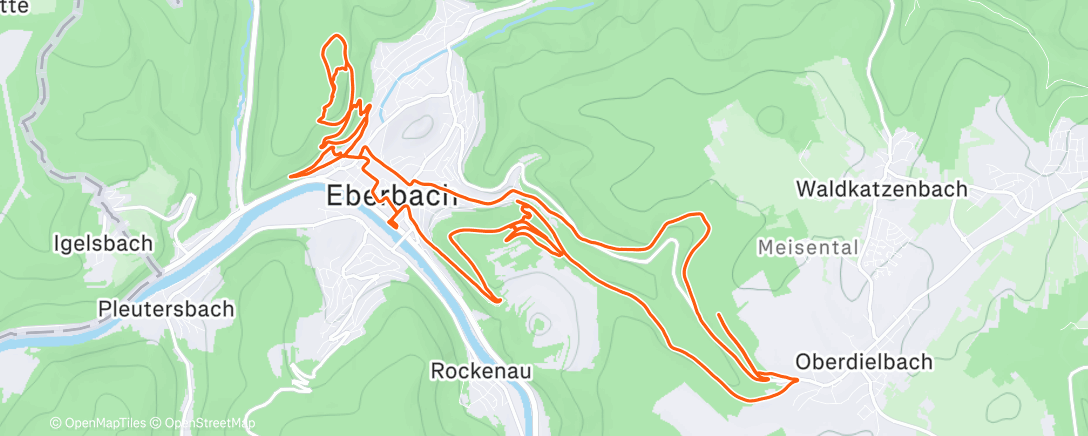 Map of the activity, Bikeländ Eberbach
