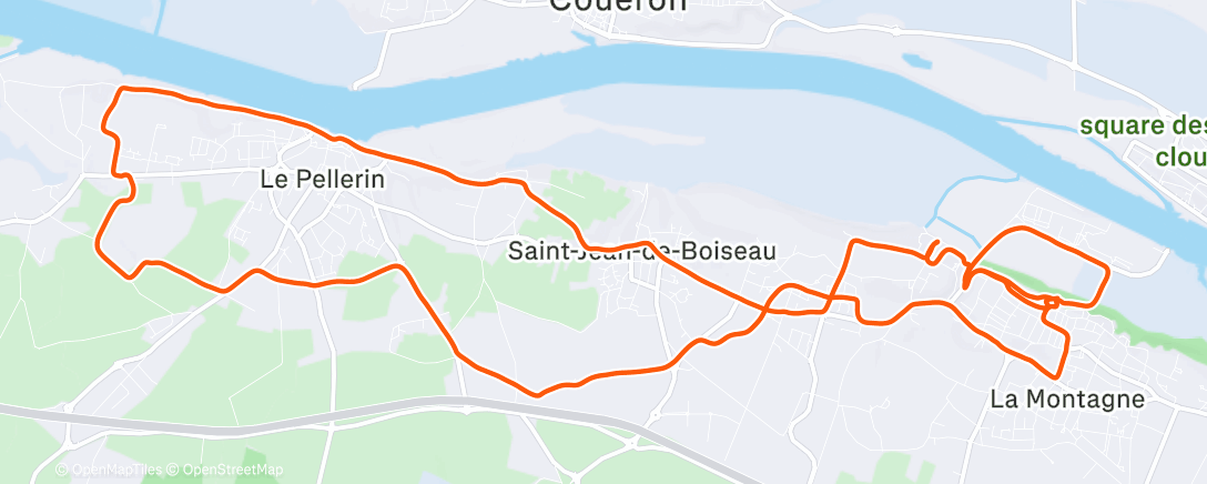 Map of the activity, Course à pied le matin