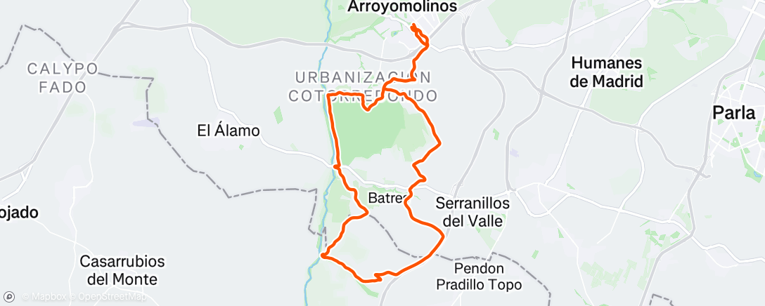 Map of the activity, Bicicleta de montaña a la hora del almuerzo