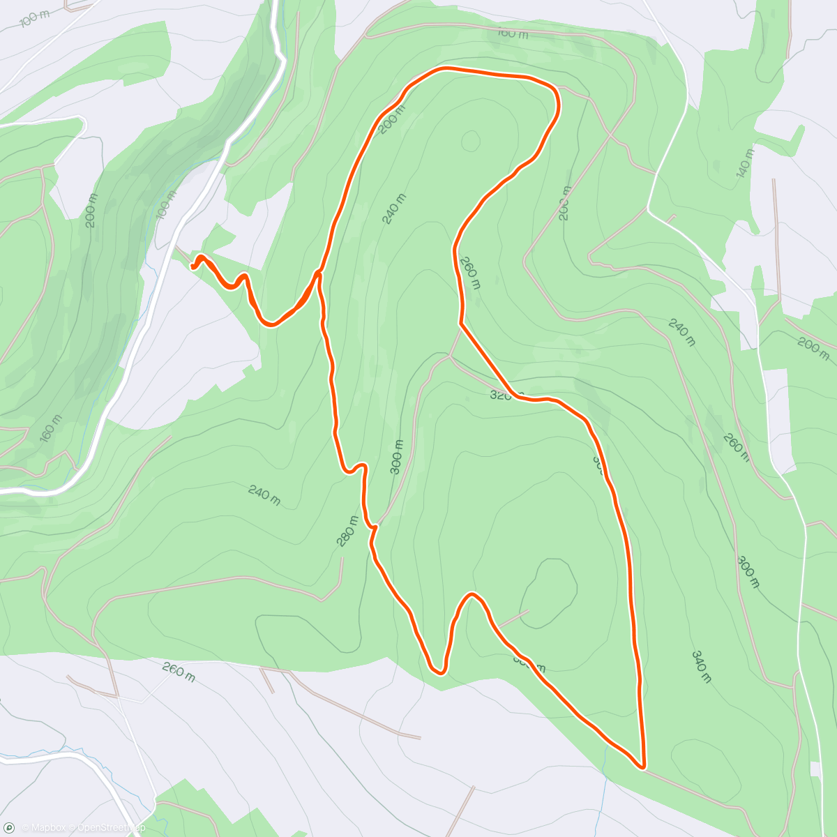 Map of the activity, Wet Trail Run