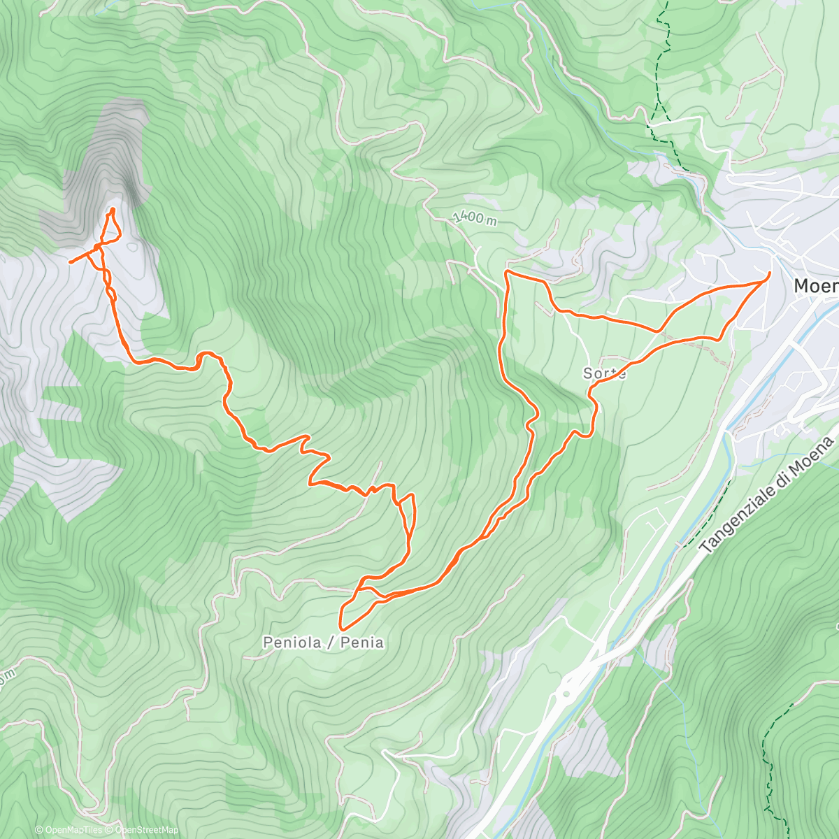Map of the activity, 8 dicembre 2025 camminata/corsetta al Sas de Ciamp!