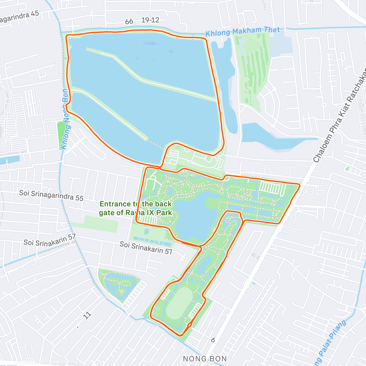 Map of the activity, Afternoon Run