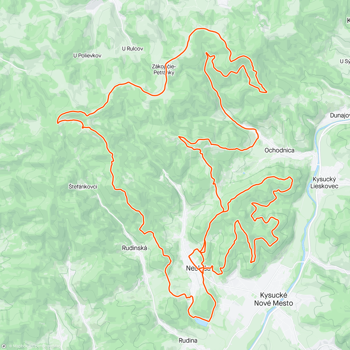 Map of the activity, Neslušským chotárom 🥈