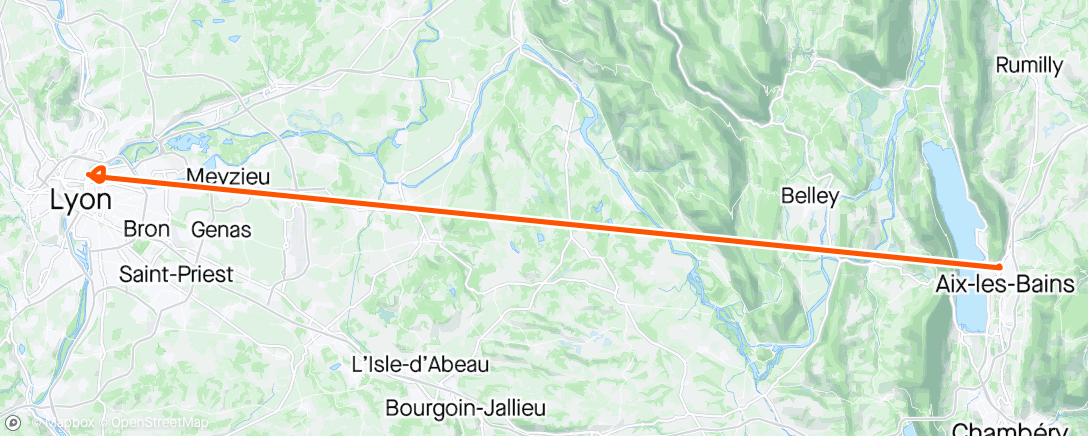 Mapa de la actividad (🏁 Championnat Auvergne-Rhône-Alpes à Aix les Bains 2/2 ! Sur 800m, pas de RP non plus... Mais de la bagarre, ça change. 🪖 Puis atelier escaliers x CaL 🪜)