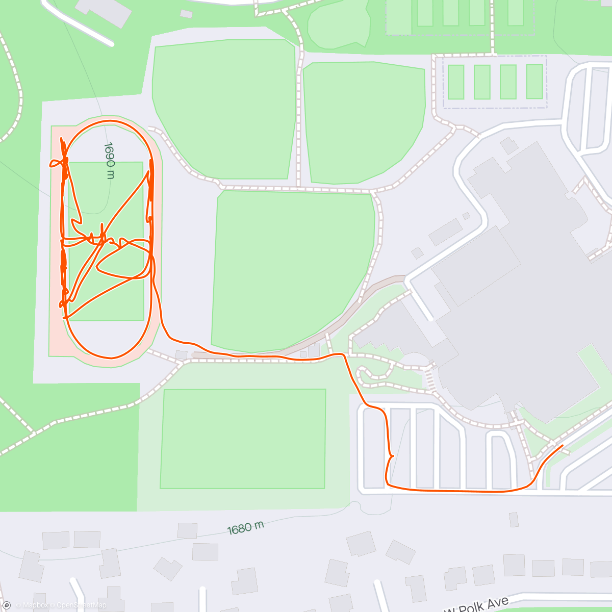 Map of the activity, Bell Track meet. Cancelled. 1600 done and a few heats of the 100 then they called it due to lightning ⛈️⚡️

How shall I compare thee to a classic Windows Bliss wallpaper?  Thou art less pixelated and of higher HTML color.