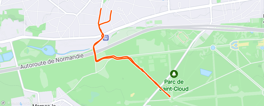 Mapa da atividade, Course à pied le matin