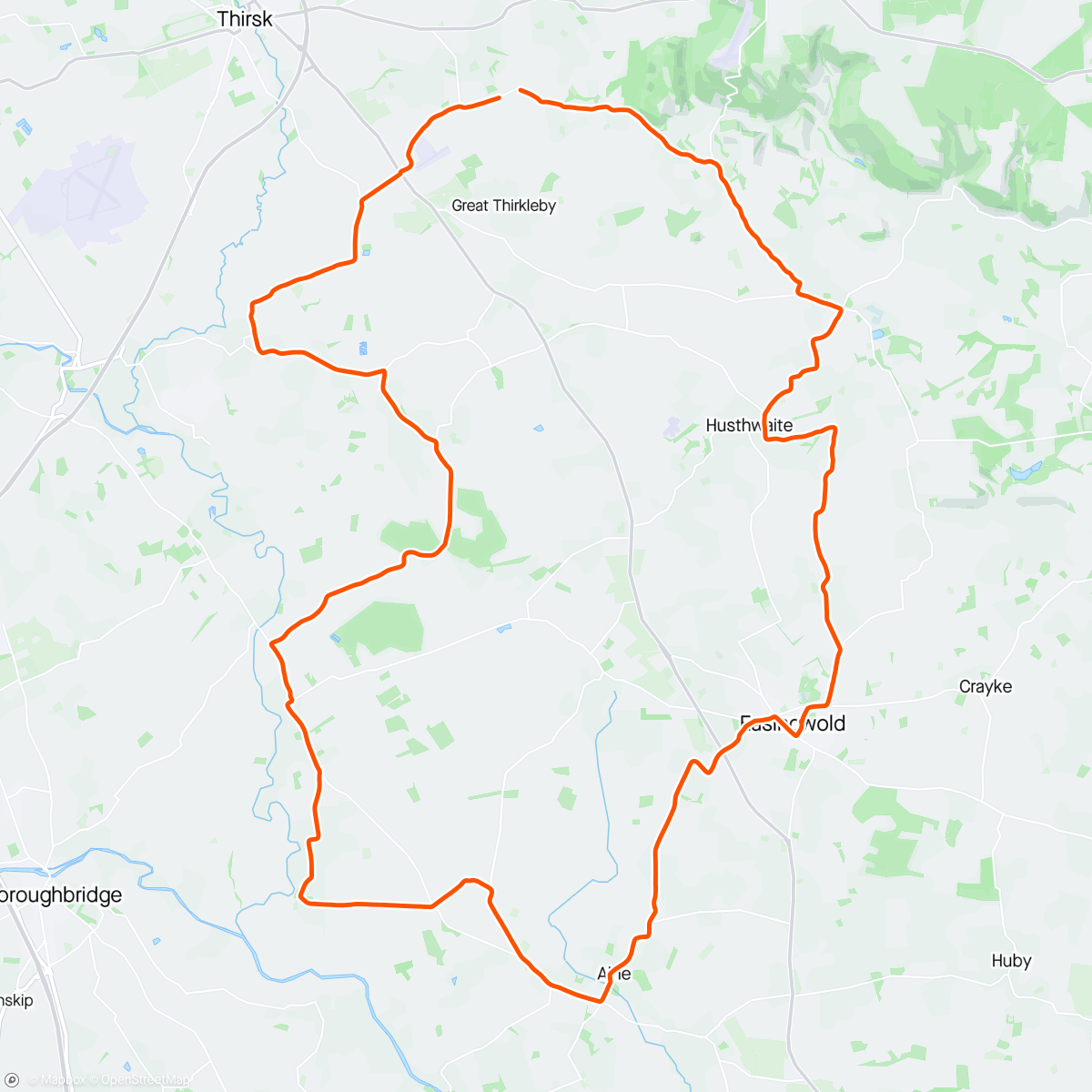 Map of the activity, The First Asparagus Ride of the Season