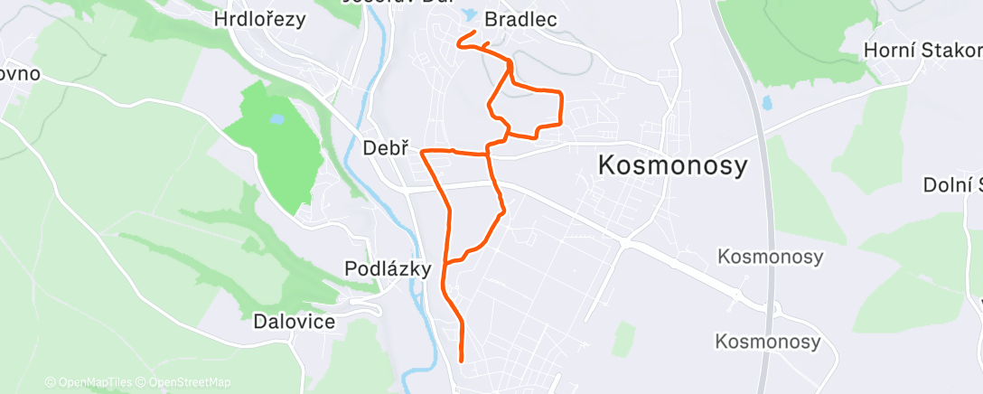 Map of the activity, Lunch Run