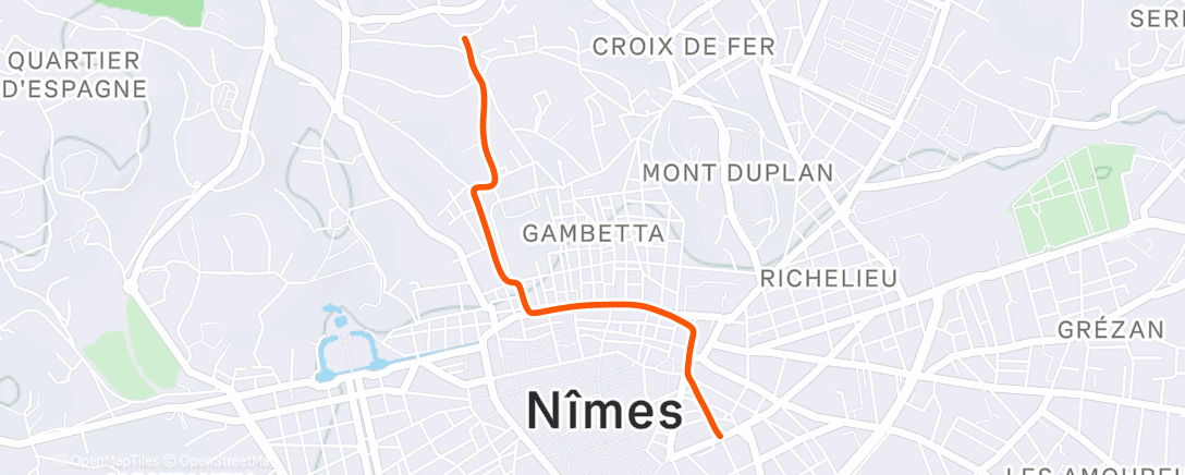 Map of the activity, Sortie vélo le matin