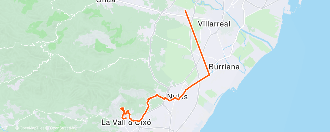 Map of the activity, Bicicleta nocturna