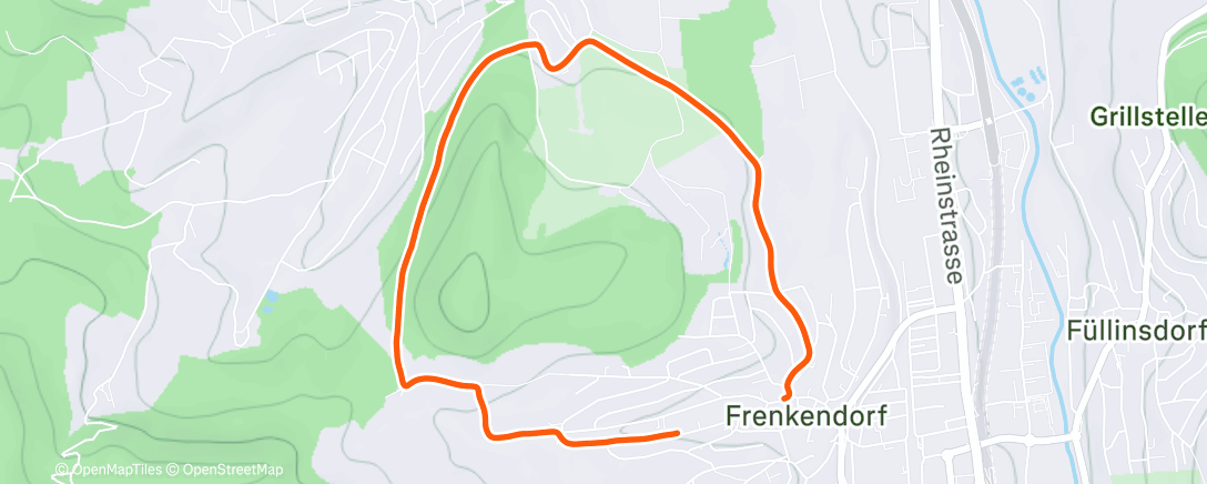 Map of the activity, Evening Run