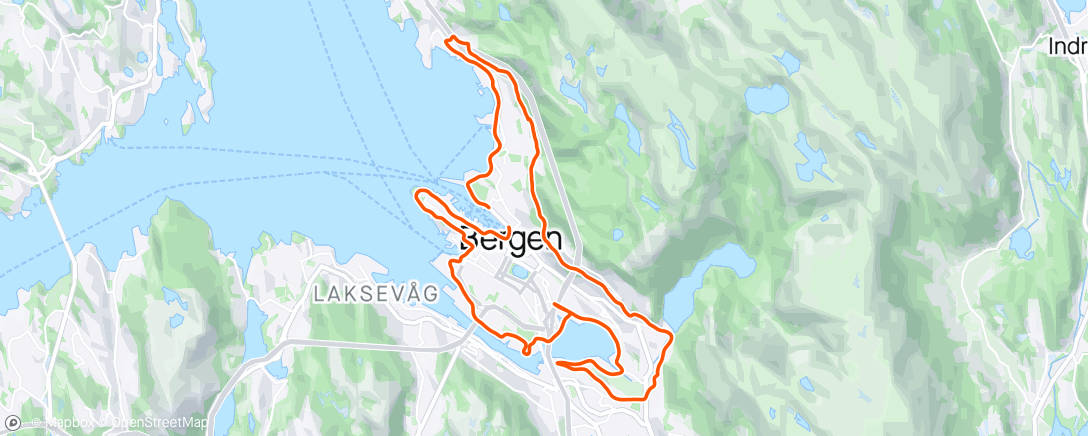 Map of the activity, Bergen halvmaraton