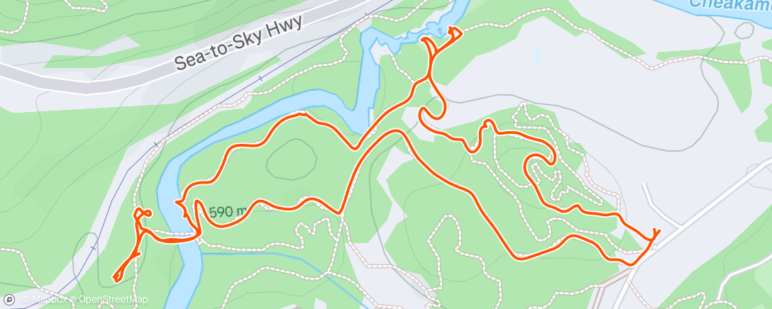 Map of the activity, Whistler Train Wreck