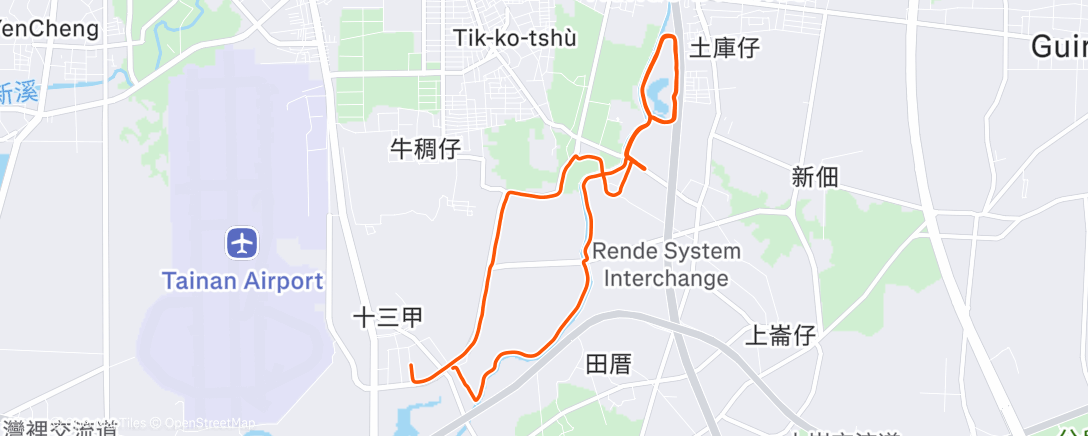 Map of the activity, Afternoon Run
