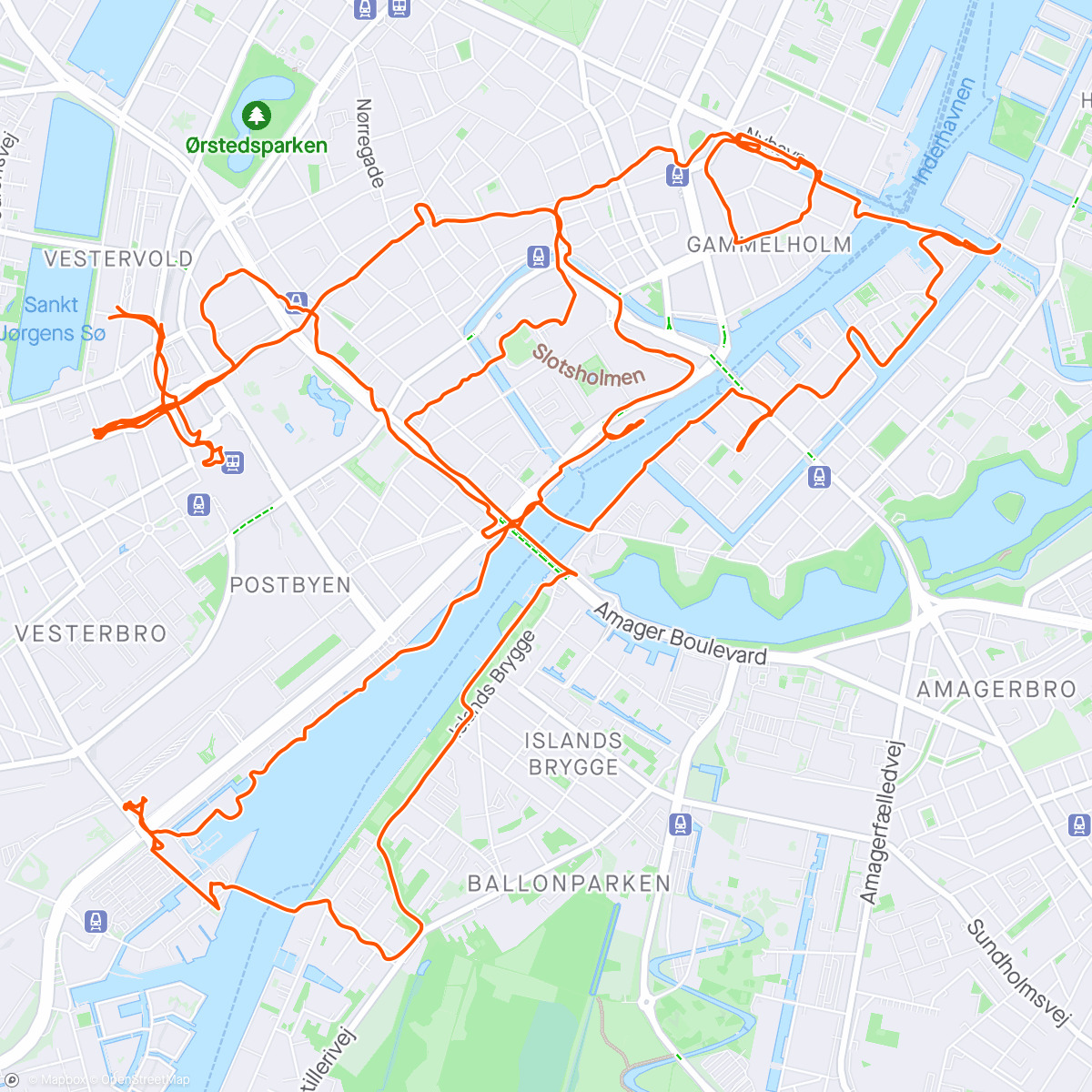 Map of the activity, Copenhagen on foot
