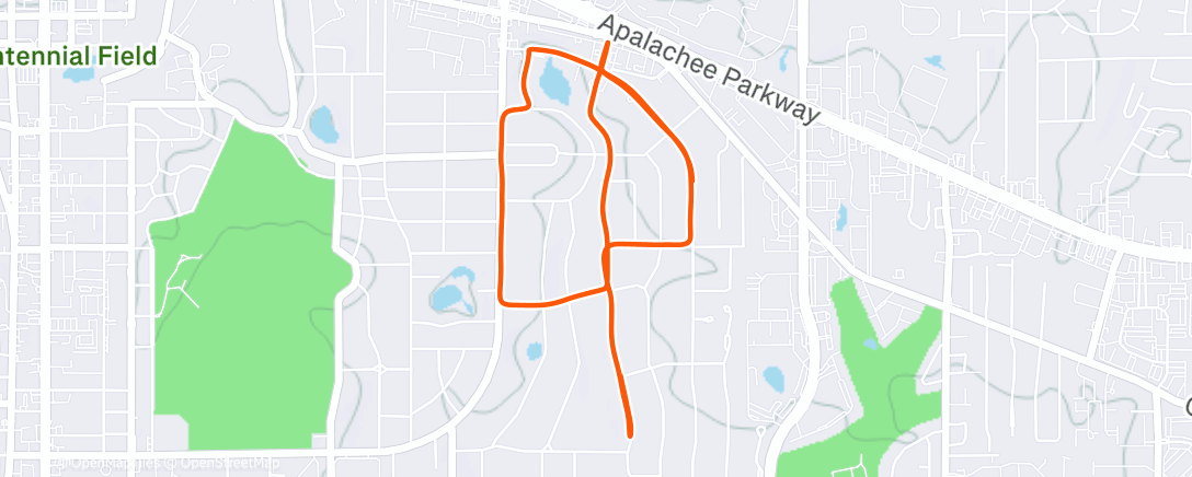 Map of the activity, Morning Run