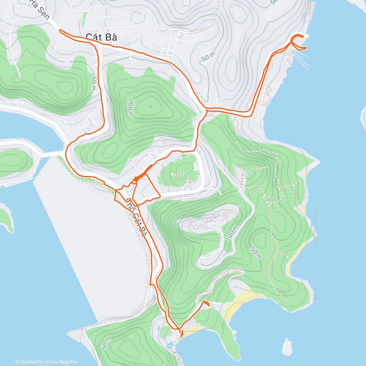 Map of the activity, Cat Ba, Vietnam Ride