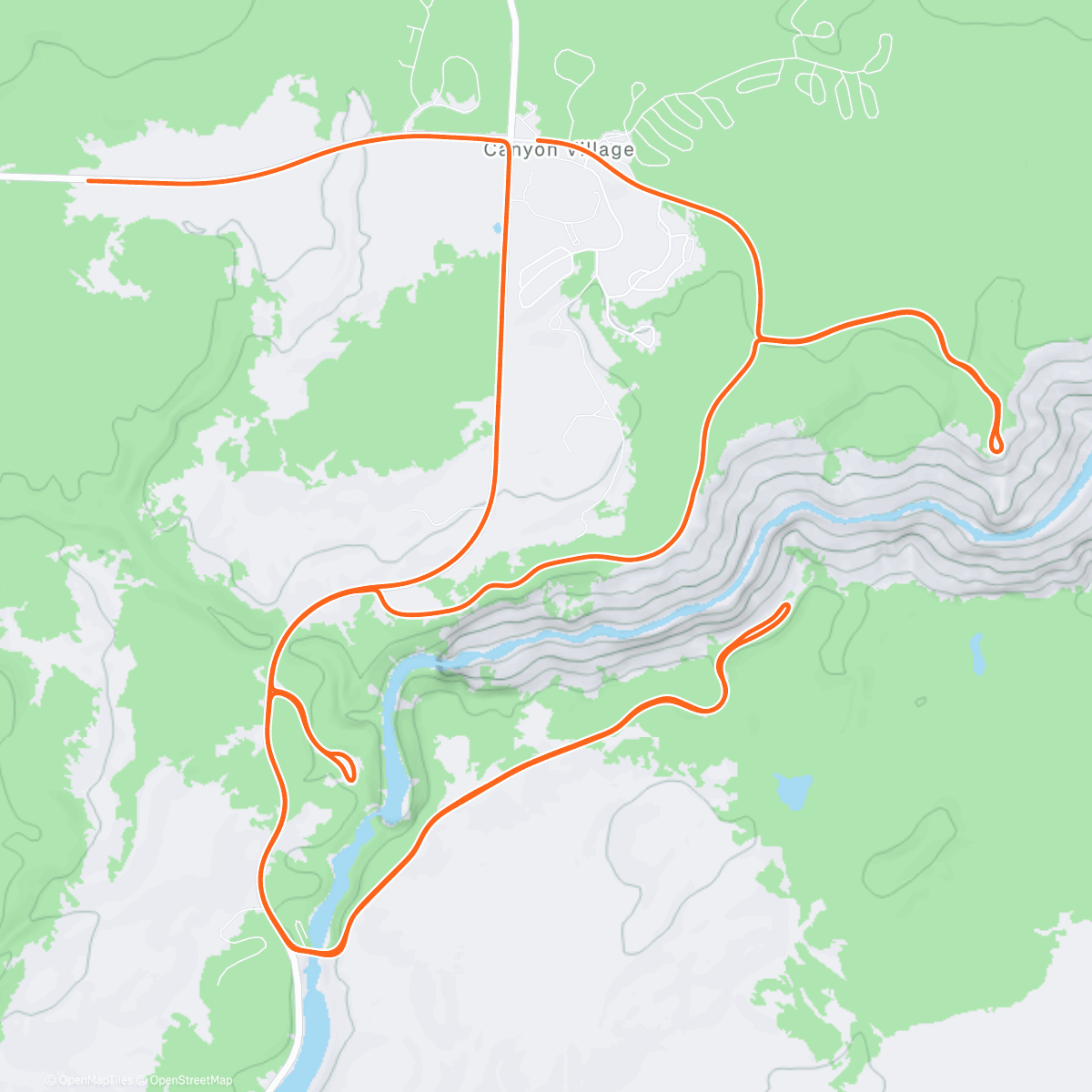 Map of the activity, ROUVY - Canyon Village | Yellowstone NP | Wyoming