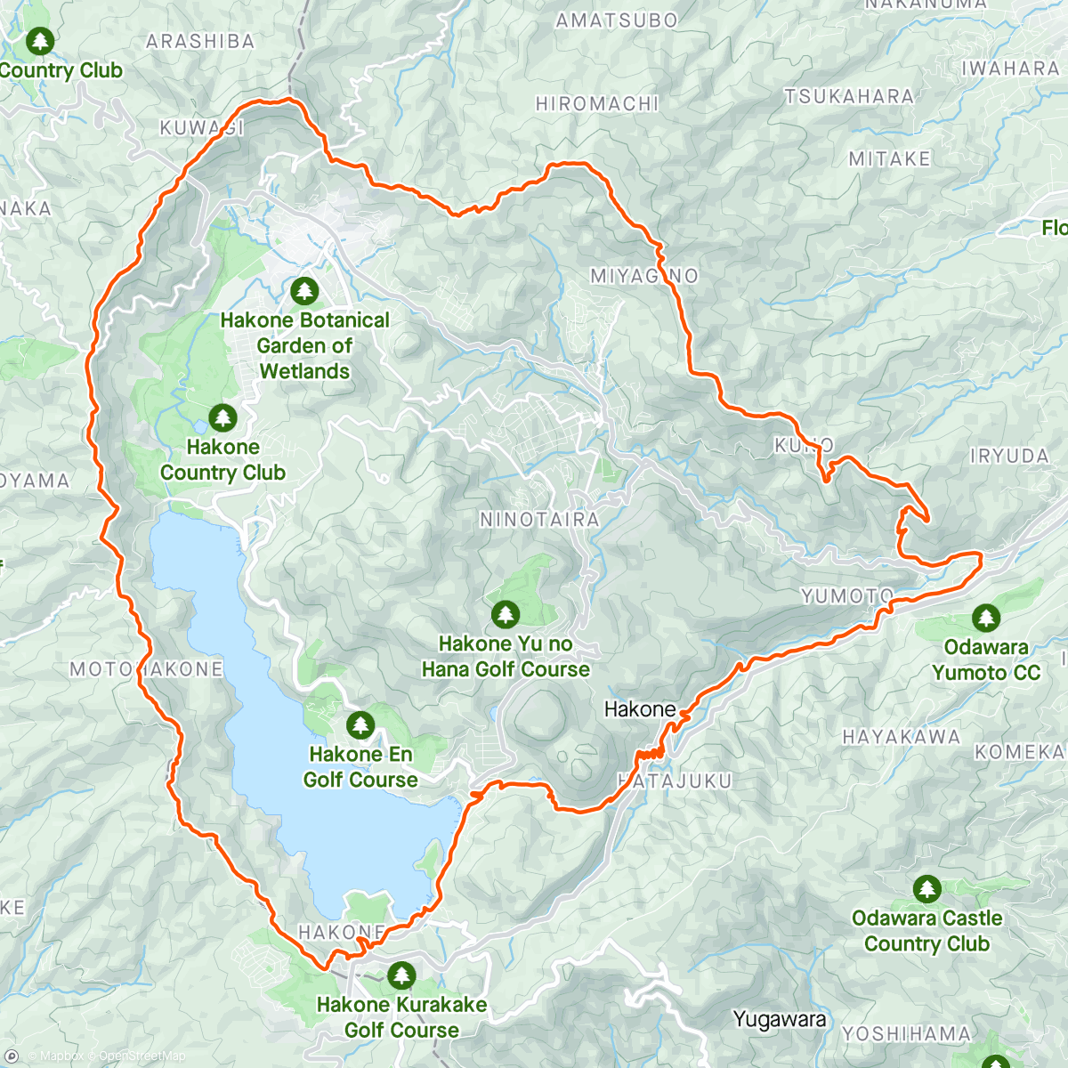 活动地图，箱根グルリ50K