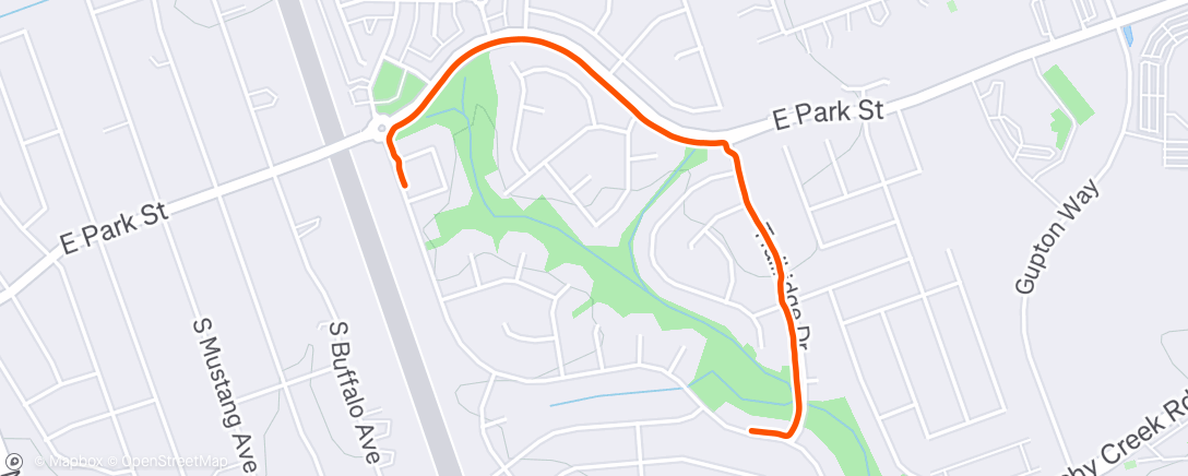 Map of the activity, Afternoon Run