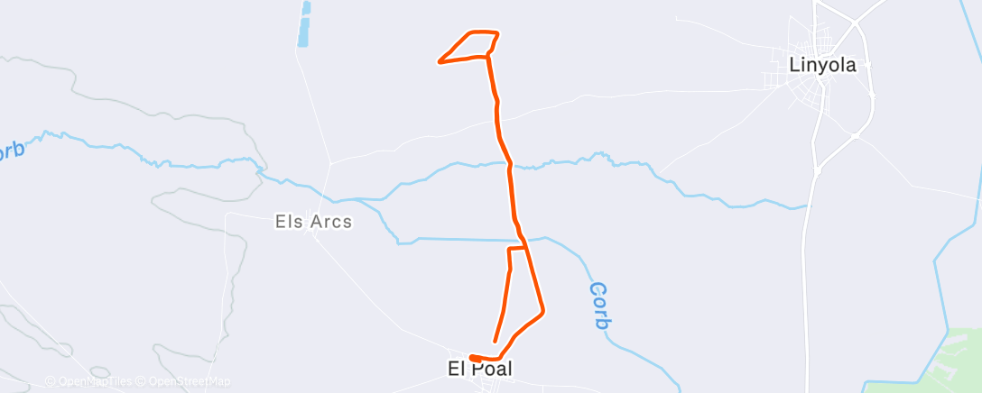 Map of the activity, Carrera de noche