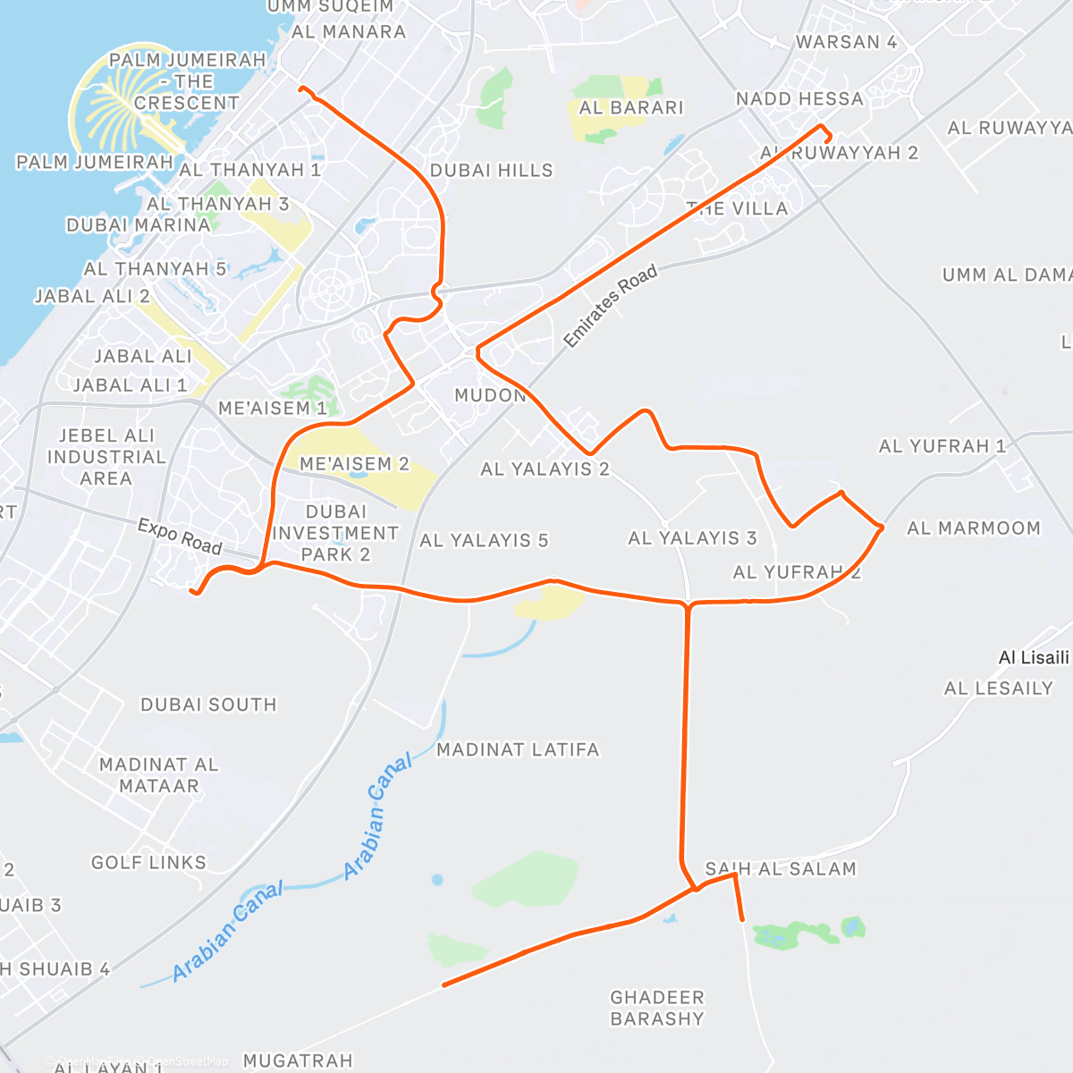 Map of the activity, Sortie vélo dans l'après-midi