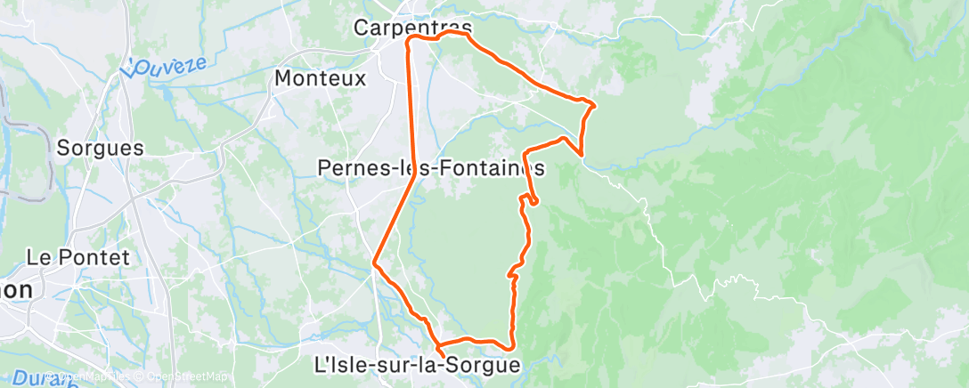 Map of the activity, Sortie vélo le midi