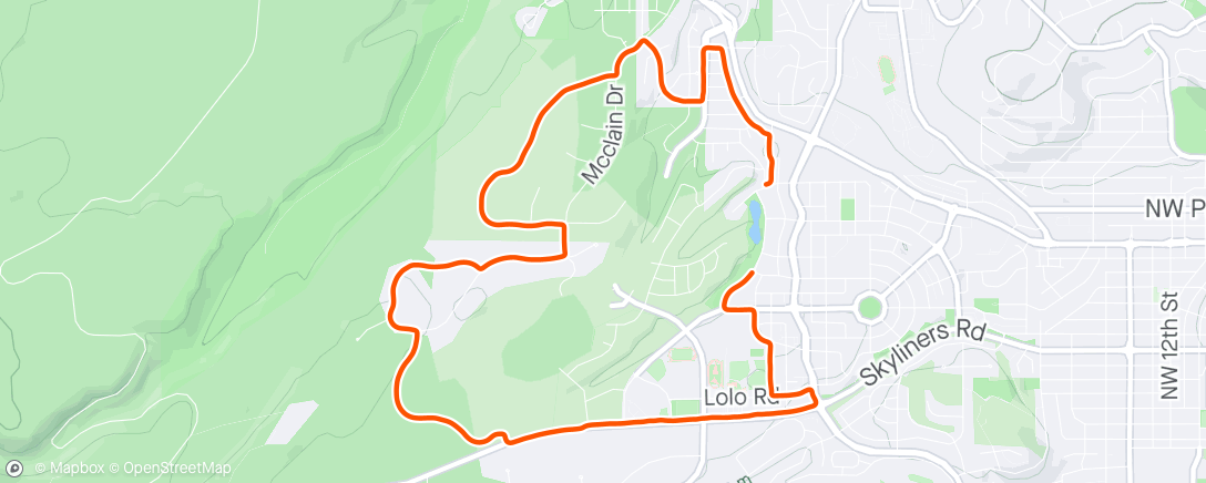 Map of the activity, Easy run with Chris