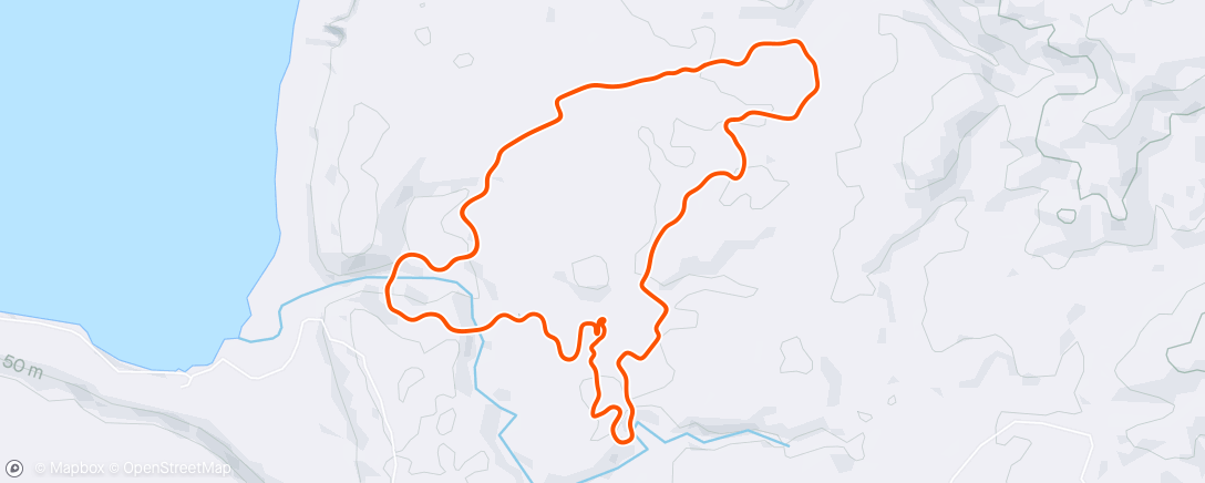 Map of the activity, Zwift - Race:  Team DRAFT Tuesday Race (C) on Three Village Loop in Makuri Islands