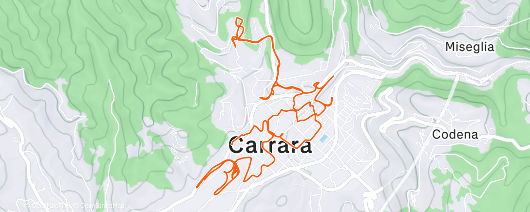 Map of the activity, Langsprint