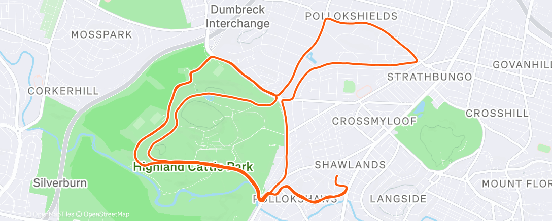 Map of the activity, Morning Run