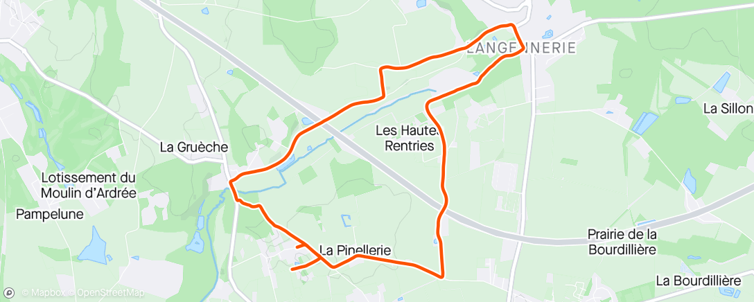 Map of the activity, Course à pied dans l'après-midi