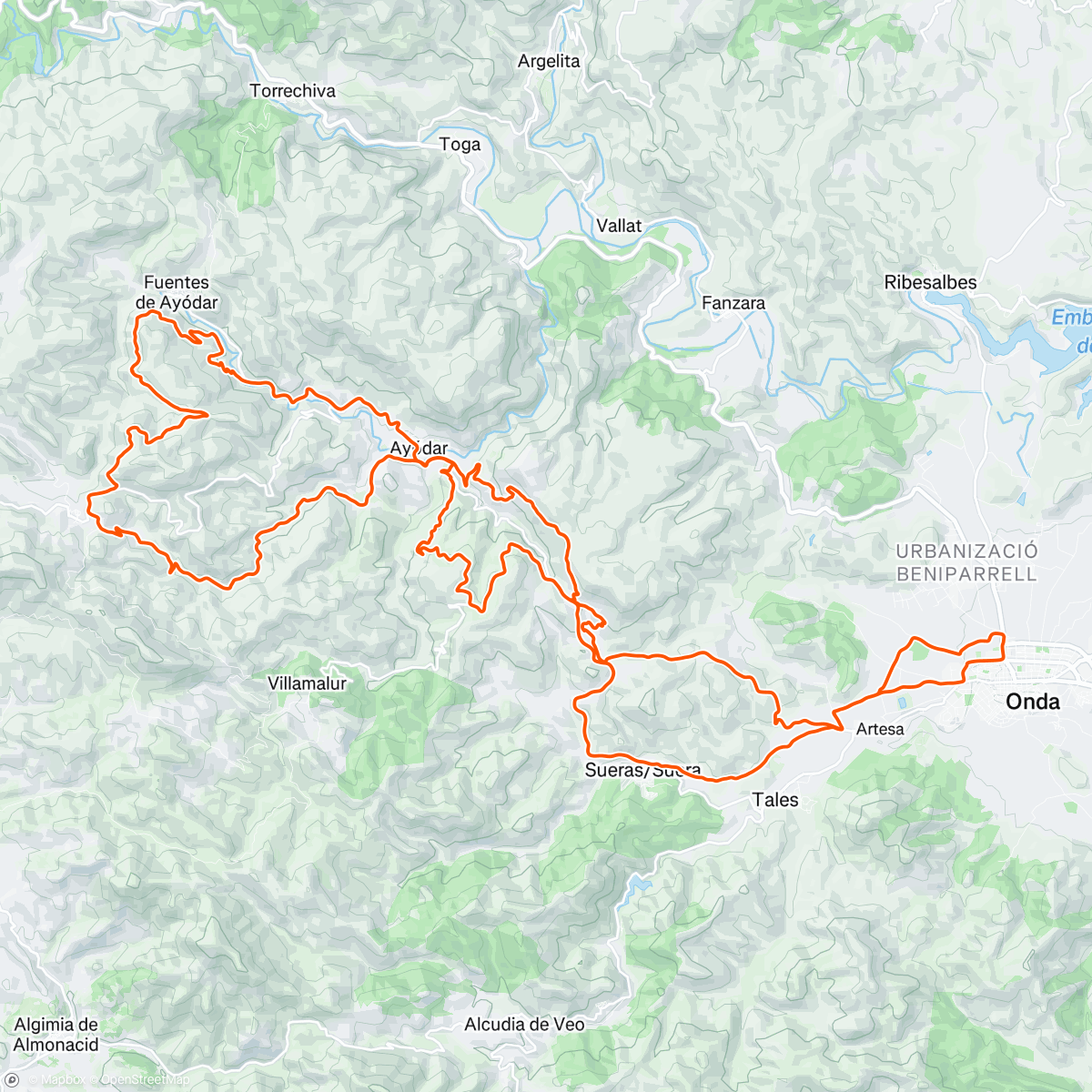 Map of the activity, Altos de Espadán ⛰️🤟