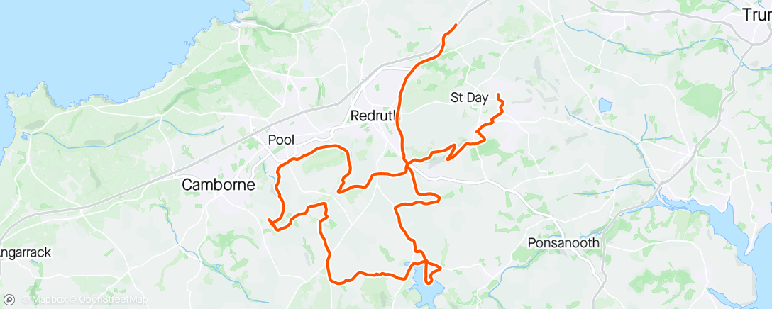 Map of the activity, Saturday MTB ride