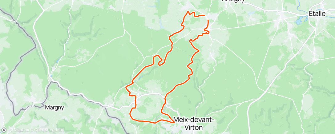 Map of the activity, Sortie VTT Bellefontaine