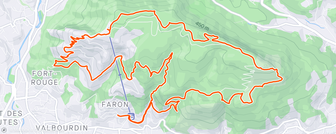 Map of the activity, Trail sur les hauteurs de Toulon