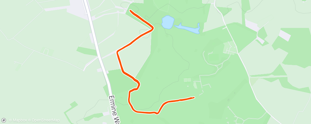 Map of the activity, Parkrun - Wimpole