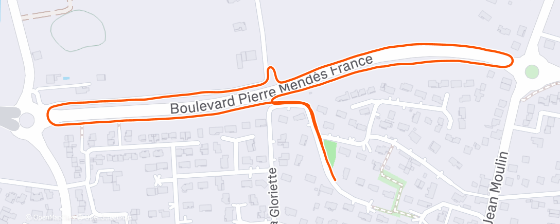 Map of the activity, Course à pied le matin