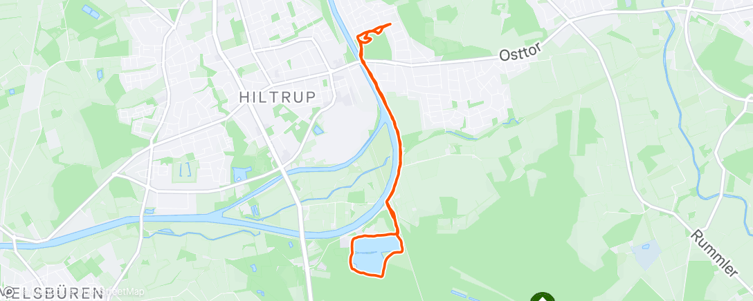 Map of the activity, Evening Walk