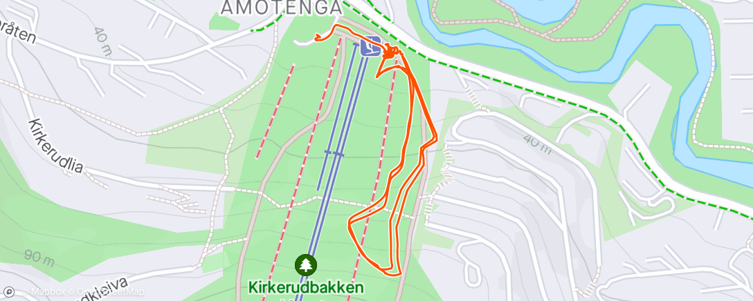 Map of the activity, KM rando sprint i Kirkerud 🥇