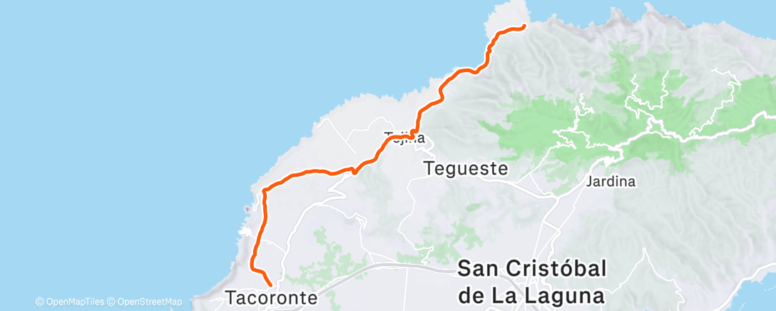 Map of the activity, ROUVY - Punta del Hidalgo | Tenerife